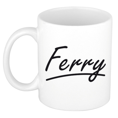 Name mug Ferry with elegant letters 300 ml