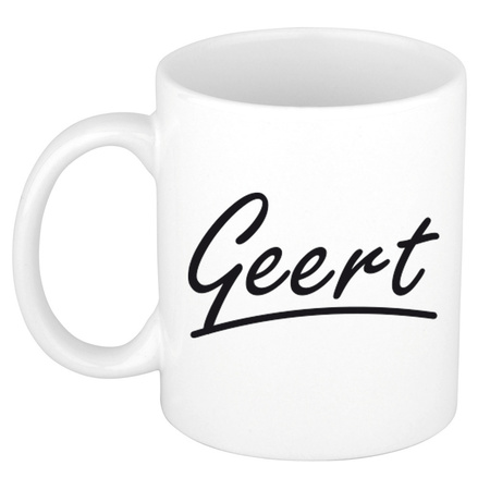 Naam cadeau mok / beker Geert met sierlijke letters 300 ml