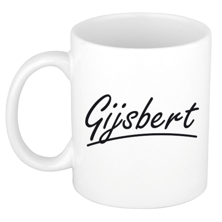 Name mug Gijsbert with elegant letters 300 ml