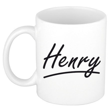 Name mug Henry with elegant letters 300 ml