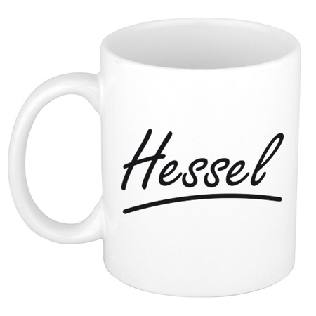 Name mug Hessel with elegant letters 300 ml
