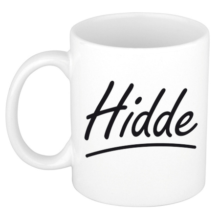 Name mug Hidde with elegant letters 300 ml