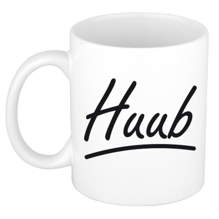 Name mug Huub with elegant letters 300 ml