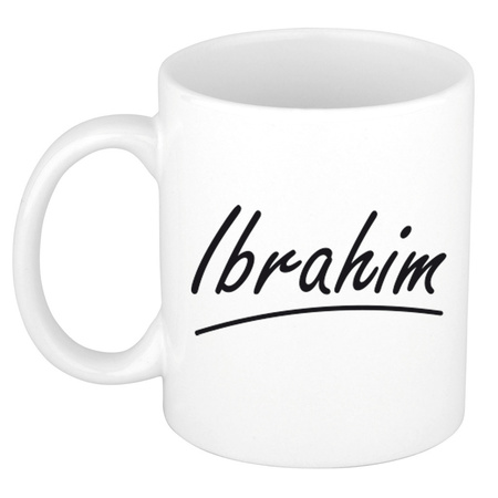 Name mug Ibrahim with elegant letters 300 ml