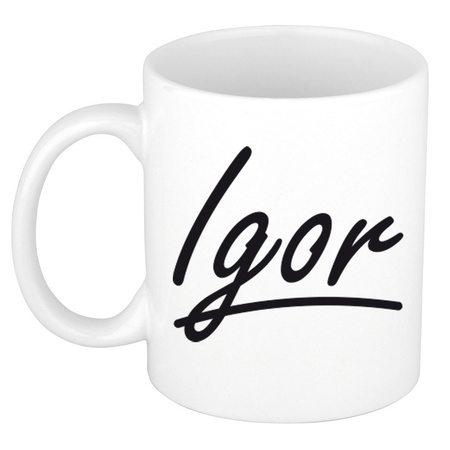 Name mug Igor with elegant letters 300 ml