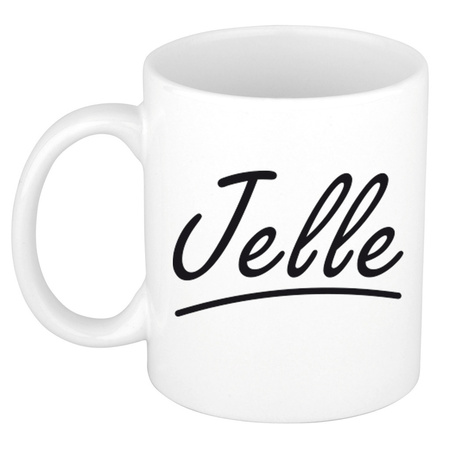 Name mug Jelle with elegant letters 300 ml