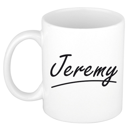 Name mug Jeremy with elegant letters 300 ml