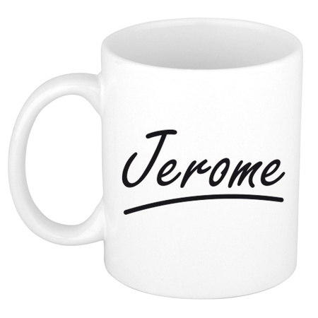 Naam cadeau mok / beker Jerome met sierlijke letters 300 ml