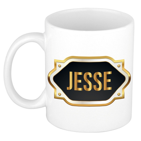 Name mug Jesse with golden emblem 300 ml