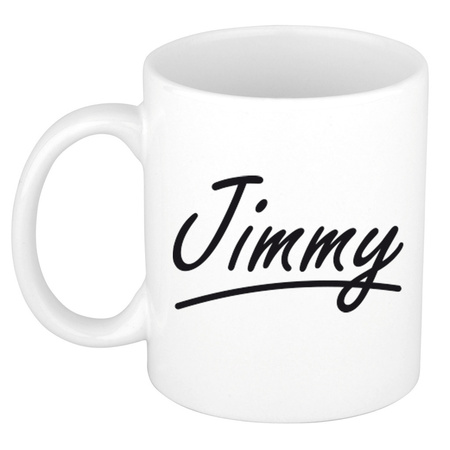 Name mug Jimmy with elegant letters 300 ml