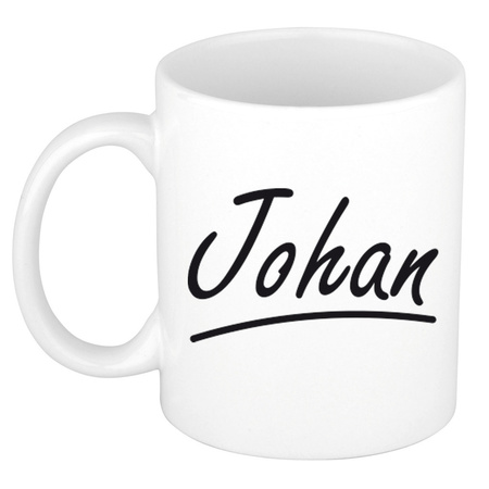 Name mug Johan with elegant letters 300 ml