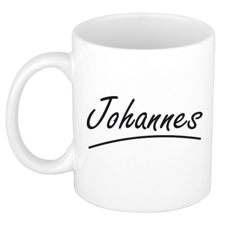 Name mug Johannes with elegant letters 300 ml