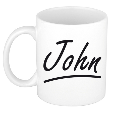 Name mug John with elegant letters 300 ml