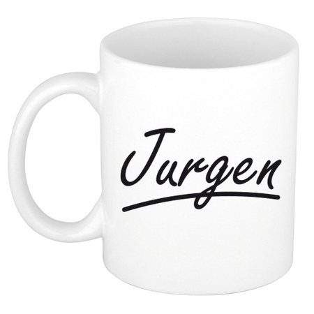 Name mug Jurgen with elegant letters 300 ml