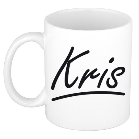 Name mug Kris  with elegant letters 300 ml