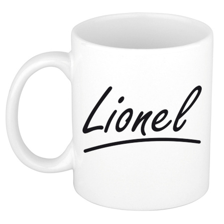 Name mug Lionel with elegant letters 300 ml