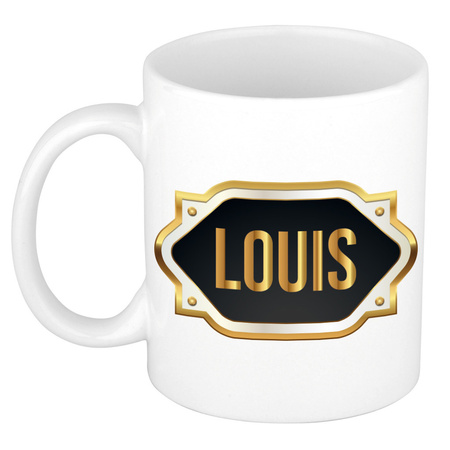 Name mug Louis with golden emblem 300 ml