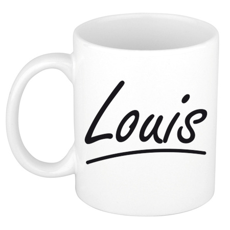 Name mug Louis with elegant letters 300 ml