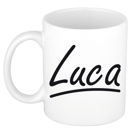 Name mug Luca with elegant letters 300 ml