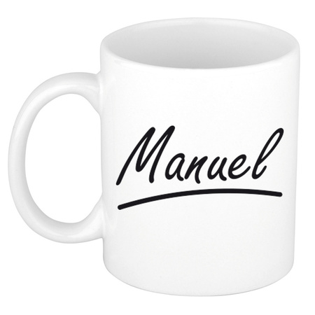 Name mug Manuel with elegant letters 300 ml