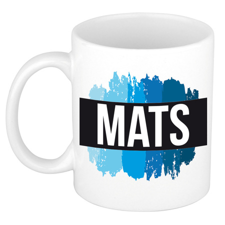 Name mug Mats with blue paint marks  300 ml