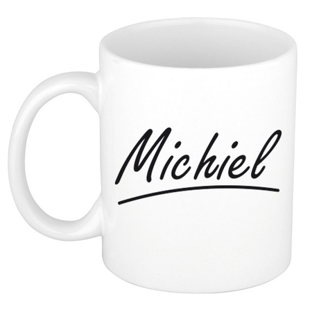 Name mug Michiel with elegant letters 300 ml