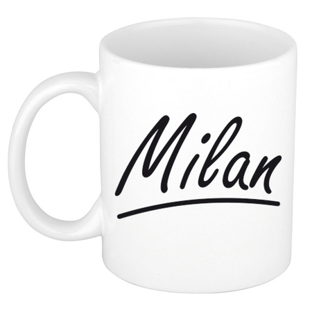Name mug Milan with elegant letters 300 ml