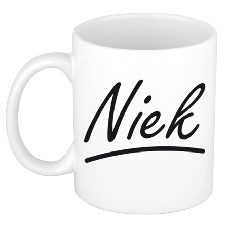 Name mug Niek with elegant letters 300 ml