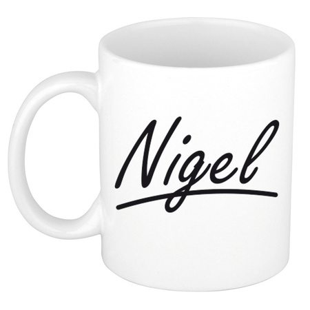 Name mug Nigel with elegant letters 300 ml