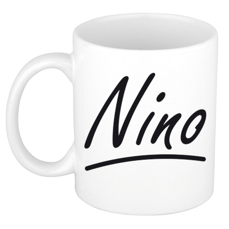 Name mug Nino with elegant letters 300 ml