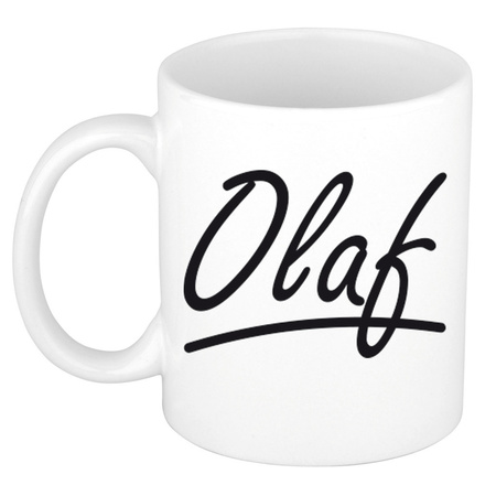 Name mug Olaf with elegant letters 300 ml