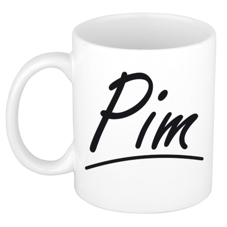 Name mug Pim with elegant letters 300 ml