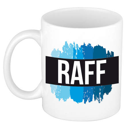 Name mug Raff with blue paint marks  300 ml
