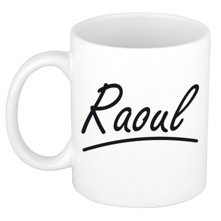 Name mug Raoul with elegant letters 300 ml