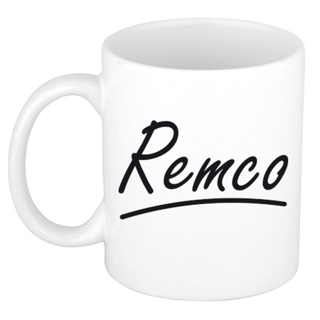 Name mug Remco with elegant letters 300 ml