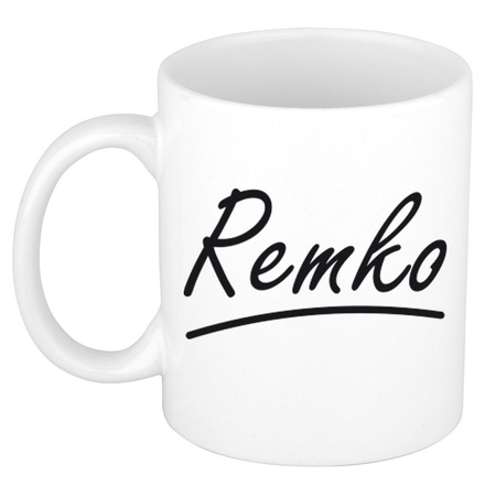 Name mug Remko with elegant letters 300 ml