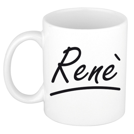 Name mug Rene with elegant letters 300 ml