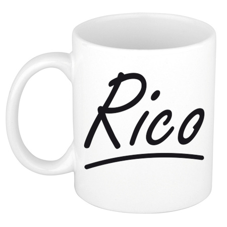Name mug Rico with elegant letters 300 ml