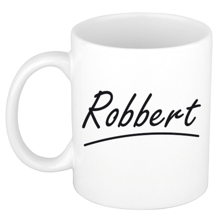 Name mug Robbert with elegant letters 300 ml