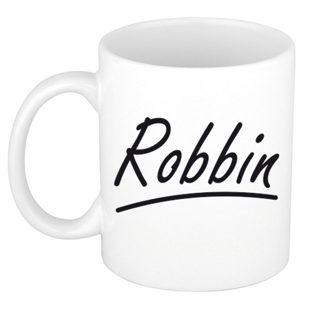 Name mug Robbin with elegant letters 300 ml
