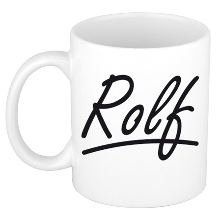 Naam cadeau mok / beker Rolf met sierlijke letters 300 ml