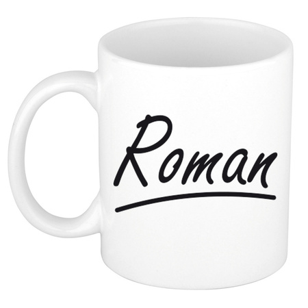 Name mug Roman with elegant letters 300 ml