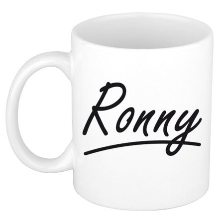 Name mug Ronny with elegant letters 300 ml