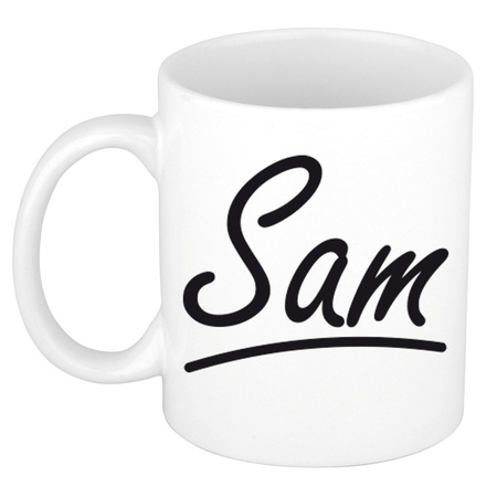 Name mug Sam with elegant letters 300 ml