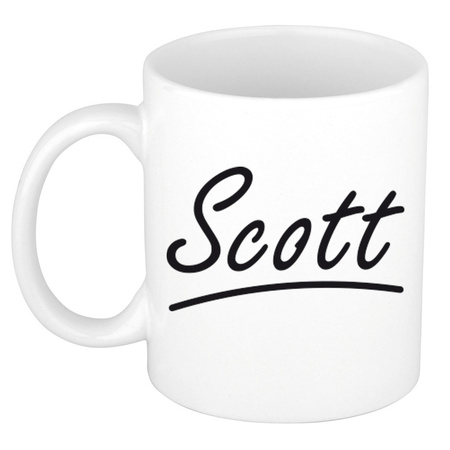 Name mug Scott with elegant letters 300 ml
