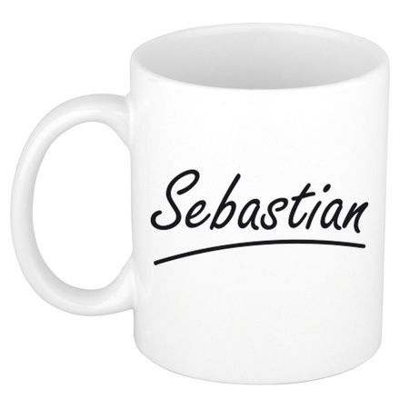 Name mug Sebastian with elegant letters 300 ml