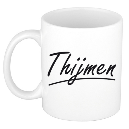 Name mug Thijmen with elegant letters 300 ml