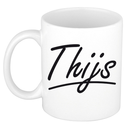 Name mug Thijs with elegant letters 300 ml