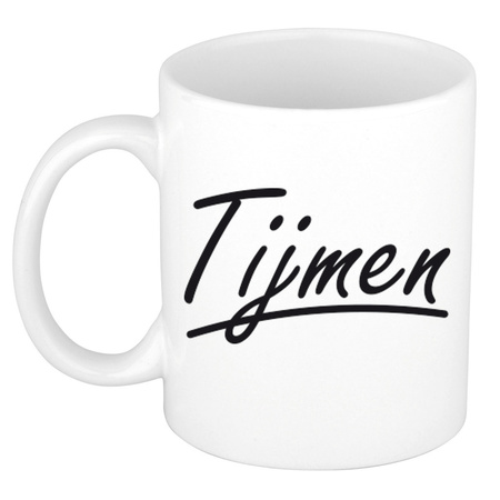 Name mug Tijmen with elegant letters 300 ml