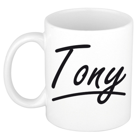Name mug Tony with elegant letters 300 ml